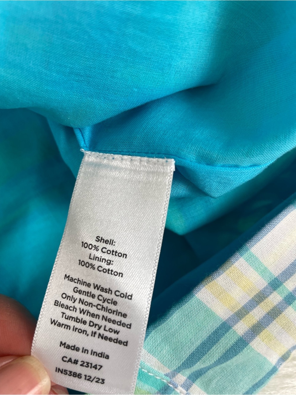 Talbots Madras Plaid Patchwork Mini Skirt in Aqua and Yellow 12 - Picture 6 of 12